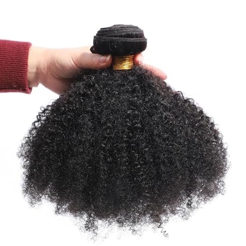 Haarverlängerungen Afro Kinky Curly Bundles Echthaar for schwarze Frauen Natürliche flauschige Haarverlängerungen Afro Curly Weave Bundles Natürliche Farbe Bündel aus Echthaar(20 inches) von MOOWI