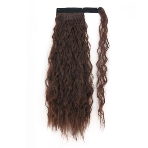 Pferdeschwanz-Verlängerung Pferdeschwanz-Extensions, 22/34 Zoll langer Afro-Locken-Wickel-Pferdeschwanz, lockiges, gewelltes synthetisches Haarteil for Frauen, gefälschte Pferdeschwänze, Clip-in-Haarv von MOOWI