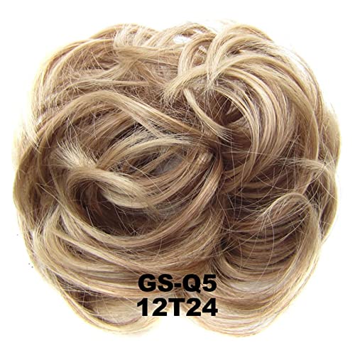 Unordentliches Brötchen-Haar 1 Stück Scrunchies-Verlängerung, lockiges, gewelltes, unordentliches, synthetisches, unordentliches Haarknoten-Haar, zerzaustes Hochsteckfrisur-Chignon-Haarteil for Frauen von MOOWI