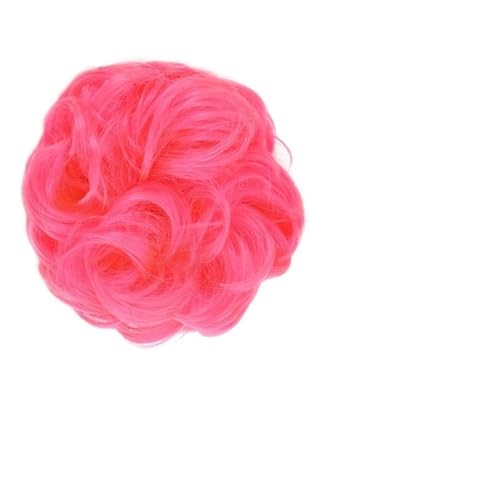 Unordentliches Brötchen-Haar 1 Stück rund ums Haar, Pferdeschwanz, Donut-Haarknoten, Haarschmuck for Frauen, synthetischer, unordentlicher, lockiger, gewellter Scrunchie-Chignon mit Gummibandwickel Br von MOOWI