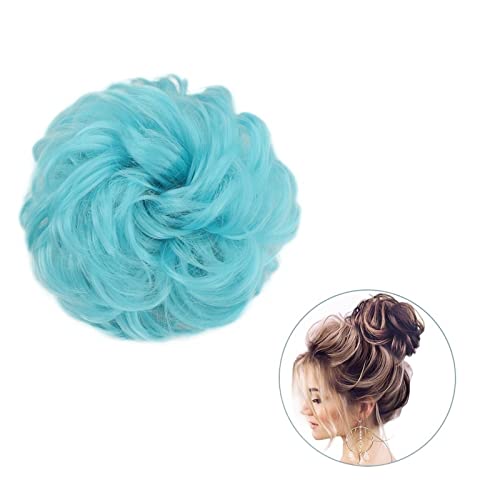 Unordentliches Brötchen-Haar 1 Stück rund ums Haar, Pferdeschwanz, Donut-Haarknoten, Haarschmuck for Frauen, synthetischer, unordentlicher, lockiger, gewellter Scrunchie-Chignon mit Gummibandwickel Du von MOOWI