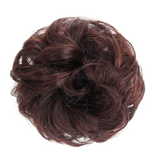 Unordentliches Brötchen-Haar Donut-Haarknoten for Damen und Mädchen, lockiges gewelltes synthetisches Chignon-Haarteil mit Gummiband, unordentliche Haarknoten-Erweiterungen Brötchen Haarteil (Color : von MOOWI