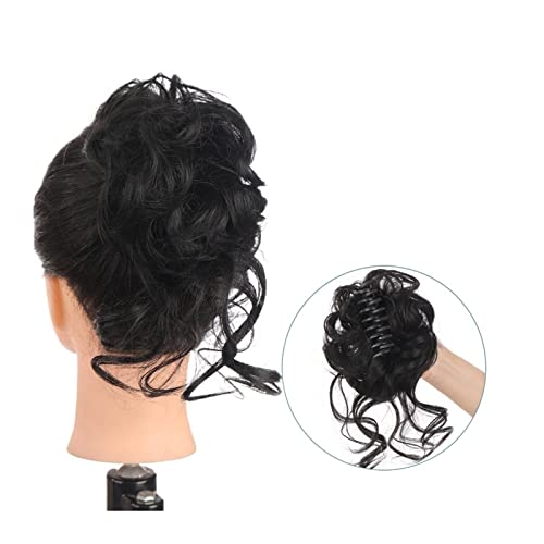 Unordentliches Brötchen-Haar Dutt-Klammer-Clip-Haargummis for Frauen, zerzaustes, unordentliches Dutt-Haarteil, unordentliches Haar, Hochsteckfrisur, synthetisches, gewelltes, lockiges Chignon-Pferdes von MOOWI