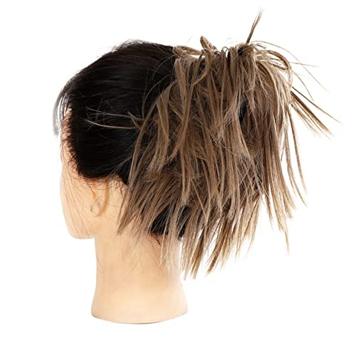 Unordentliches Brötchen-Haar Dutt mit elastischem Band, synthetischer Chignon, sofortiges Haarteil, unordentliche Dutt-Haarteile, Haarverlängerung for Frauen, zerzauste Hochsteckfrisur, lockiges, gewe von MOOWI