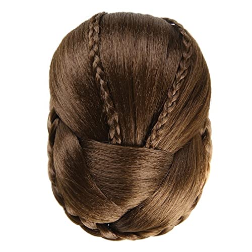 Unordentliches Brötchen-Haar Geflochtener Dutt, elegantes Haarteil, synthetisches geflochtenes Chignon-Haarteil mit integrierten Kämmen for Frauen und Mädchen, Party, Hochzeit, Tanzen, Haar-Accessoire von MOOWI