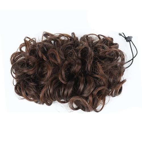 Unordentliches Brötchen-Haar Lockige Hochsteckfrisur, Scrunchie-Haarteil, Clip-in-Haarverlängerungen for Frauen, Kordelzug, unordentliche Haarknotenverlängerungen, Kunsthaar, unordentliches Haargummi- von MOOWI