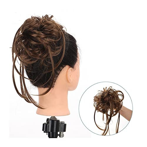 Unordentliches Brötchen-Haar Scrunchie-Pferdeschwanz-Haarteile mit elastischem Haarband for Frauen und Mädchen, unordentliches Dutt-Haarteil, superlange, zerzauste Hochsteckfrisur, Haarknoten-Verlänge von MOOWI