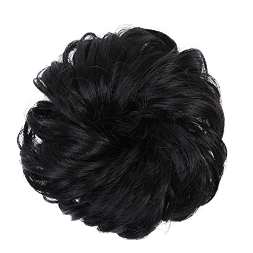 Unordentliches Brötchen-Haar Scrunchies Chignon Curly Pferdeschwanz Haarteile Haar Messy Bun Haargummis mit elastischem Gummiband Synthetische Chignon Haarverlängerung for Frauen Brötchen Haarteil (C von MOOWI