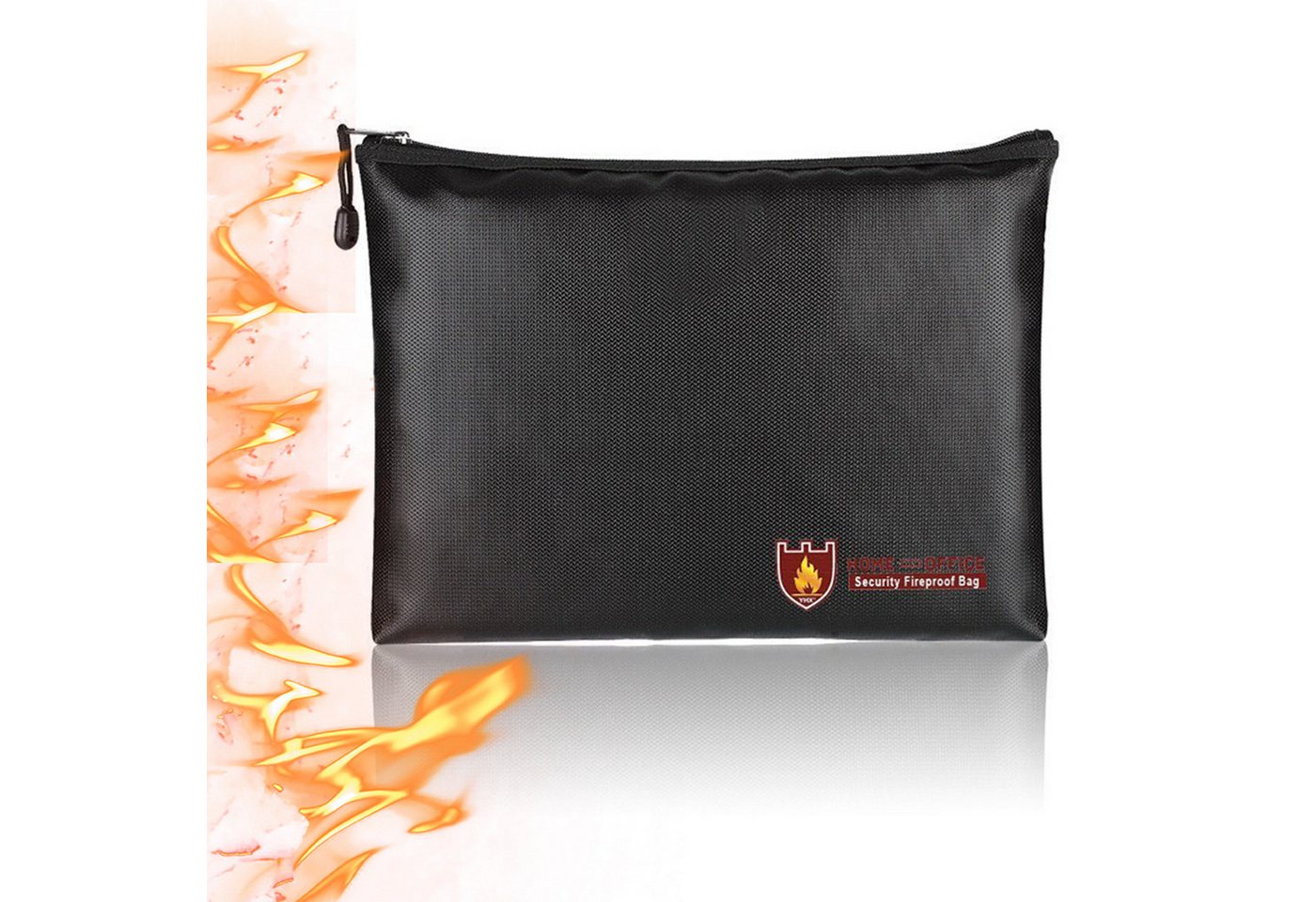 MOPUEA Dokumententasche Dokumententasche Feuerfest und wasserdicht Faltbar mit Reißverschlüsse (Feuerfeste und wasserdichte Sicherheitstasche, Schützt vor Feuer, Wasser, Hitze und Rauch – ideal für Notfälle), Faltbar, wasserdicht, hitzebeständig bis 1000 ℃, vielseitig nutzbar von MOPUEA