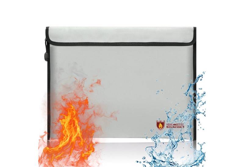 MOPUEA Dokumententasche Feuerfeste Tasche Dokumententasche Wasserdicht Große Kapazität Tragbar (Feuerfeste und wasserdichte Dokumententasche für Wertsachen, Schützt vor Feuer (1200°C) und Wasser, für A4-Dokumente), Große Kapazität, Reißverschluss, feuchtigkeitsbeständig, vielseitig von MOPUEA
