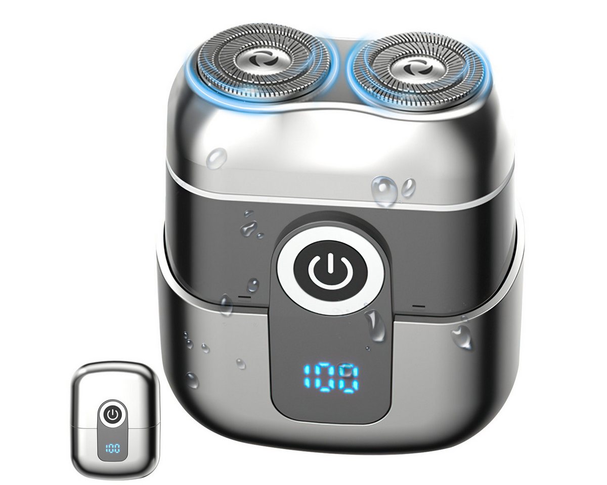 MOPUEA Elektrorasierer Elektrorasierer Shaver series Mini Rasierer für Herren mit Led Anzeige, Digitaler Doppelkopf Rasierer für Herren Typ-c Schnellaufladung, Mini portable, für Hause büro geschaeftsreise Reisen von MOPUEA