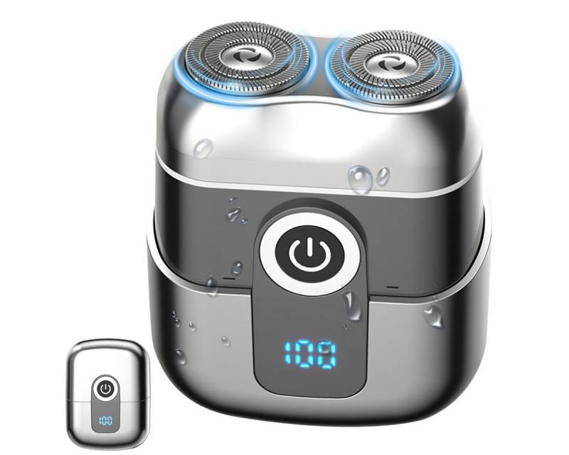 MOPUEA Elektrorasierer Elektrorasierer Shaver series Mini Rasierer für Herren mit Led Anzeige, Digitaler Doppelkopf Rasierer für Herren Typ-c Schnellaufladung, Mini portable, für Hause büro geschaeftsreise Reisen von MOPUEA