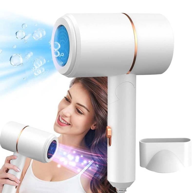 MOPUEA Haartrockner Haartrockner Negativ-Ionen-Haartrockner hohe Leistung Anion Föhn Weiß, zusammenklappbare Design,Intelligente Thermostat-Technologie, Doppelter Temperaturschutz,mit 1,8 Meter langem Netzkabel von MOPUEA