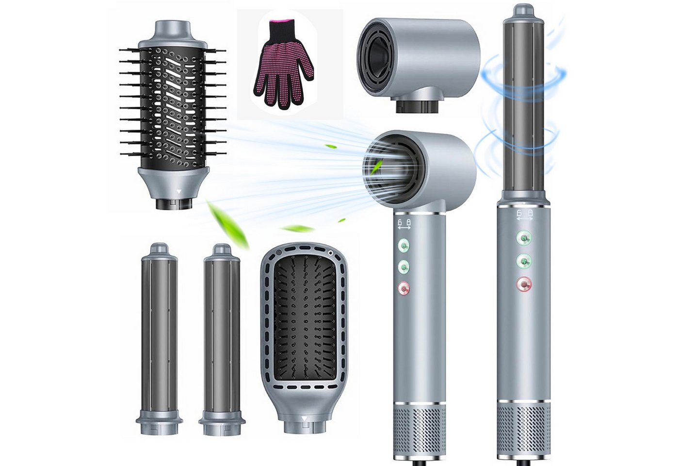 MOPUEA Multihaarstyler Multihaarstyler Haarstyler 5 in1 Lockenstab Airstyler Europäische Norm, mit rutschfesten Handschuhen,für alle Haartypen von MOPUEA