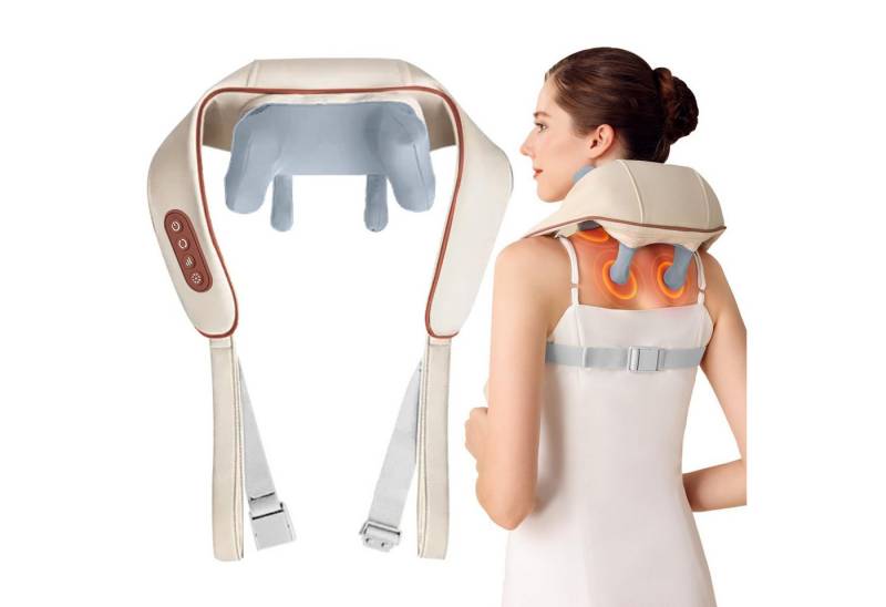 MOPUEA Nacken-Massagegerät 4D Shiatsu-Massagegerät Tiefenmassage mit Hand-Simulation, freihändig, Wirksame Linderung von Schmerzen, Muskelkater, Ergonomische Gestaltung 1-tlg., Tragbar, verstellbar, ein tolles Geschenk für jeden, Körper entspannen, Vielseitiger Einsatz für Nacken, Rücken, Schultern und Oberschenkel von MOPUEA