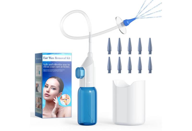 MOPUEA Ohrenreiniger Ohrenschmalz-Entfernungsset mit 10 abwaschbaren Ersatzköpfen Weiches, Ohrenschmalz-Entfernungsset mit elektrischem Reinigungsgerät., Effektive Ohrreinigung, sanft, sicher und für jedes Alter geeignet., 5 Löcher für sichere Anwendung, einfach zu bedienen, kostengünstig. von MOPUEA