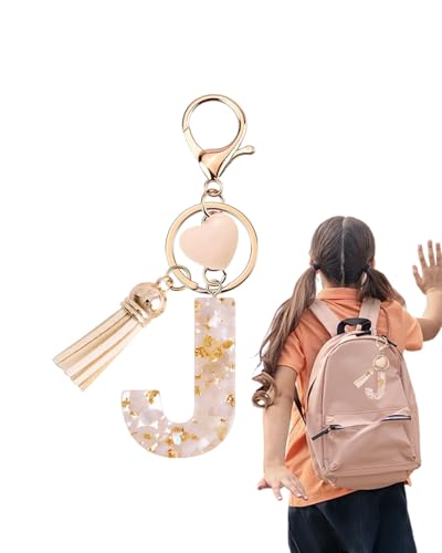 MOPZIJA 1PCS Schlüsselanhänger Schlüssel Buchstabe Anhänger Marmor Harz Mit Anfangsbuchstaben Schlüsselringe Herzform Schlüsselanhänger Personalisiert Mädchen Keychain,schlüsselanhänger J von MOPZIJA