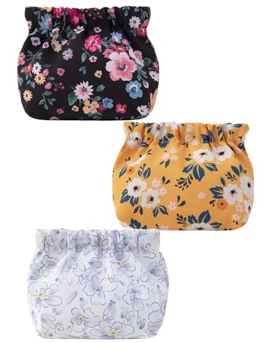 MOPZIJA 3 PCS Kleine Make-up-Tasche für die Handtasche – wasserdichte Mini-Tasche, selbstschließende Reiseset-Aufbewahrungstasche ohne Reißverschluss für Frauen, Mädchen,mini tasche,Kosmetikkoffer von MOPZIJA