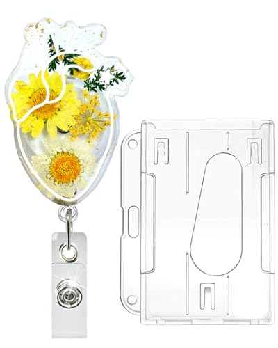 MOPZIJA Krankenschwester Abzeichenhalter, Arzt nurse accessories，Blumen Abzeichenhalter mit Ausweishalter Einziehbarer Harz Abzeichen Rollenhalter Lustiges Krankenschwester Studenten Zubehör von MOPZIJA