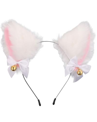 MOPZIJA fuchs ohren,fuchs kostüm,fuchsohren,Handgefertigtes katzenohren Fuchs Wolfsohren Halloween Kostüm Zubehör Damen und Kinder,fuchs kostüm damen,katzenohren weiß，Weihnachtsgeschenk von MOPZIJA