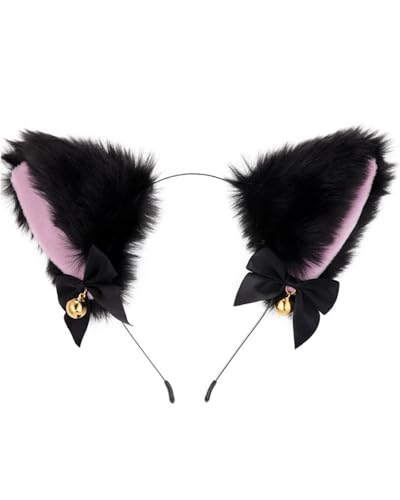 MOPZIJA katzenohren，cat ears，fuchs ohren，fuchs kostüm，Handgefertigtes Fell Fuchs Katzenohren Stirnband Fursuit Kopfbedeckung Cosplay Kostüm Party Zubehör，katzenohren halloween ，katzenohren Christmas von MOPZIJA