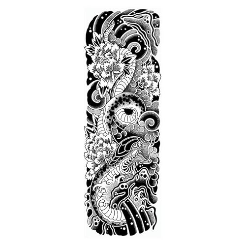 2 pcs Ganzarmiges Altes Traditionelles Japanisches Kräutertattoo Wasserdichter Langlebiger Semipermanenter Nicht Reflektierender Blumenarm Für Männer von MOQNISE