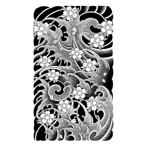 2 pcs Halbgepanzerter Wasserdichter Langlebiger Simulierter Kirschblütenarm Für Männer Mit Dunklem Japanischem Tattoo-Aufkleber von MOQNISE