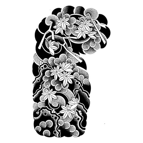 2 pcs Sakura-Halbrüstungs-Tattoo-Aufkleber Wasserfest Und Langlebig Semipermanente Simulation Personalisierter Japanischer Aufkleber Für Die Brust Der Männer von MOQNISE