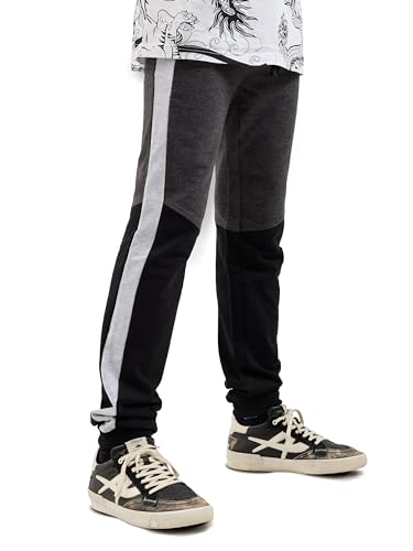 MOR Jogginghose für Jungen 8-15 Jahre (Größe 134-176) – Sporthose mit Elastischem Bund & Seitentaschen – Kinder Trainingshose aus Baumwollmischung (DE/NL/SE/PL, Numerisch, 158, Regular, Dunkelgrau) von MOR