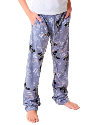 MOR Jungen Schlafanzughose Lang Pyjamahose Kinder (Grau, 146) von MOR