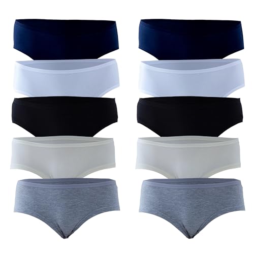 MOR Mädchen Unterhosen 10er Set für Kinder bis Teenager Alter (Color, Size) - Bequeme Kinder Unterwäsche Mädchen aus Baumwolle (DE/NL/SE/PL, Numerisch, 158, 164, Regular, Alltagsfarben) von MOR