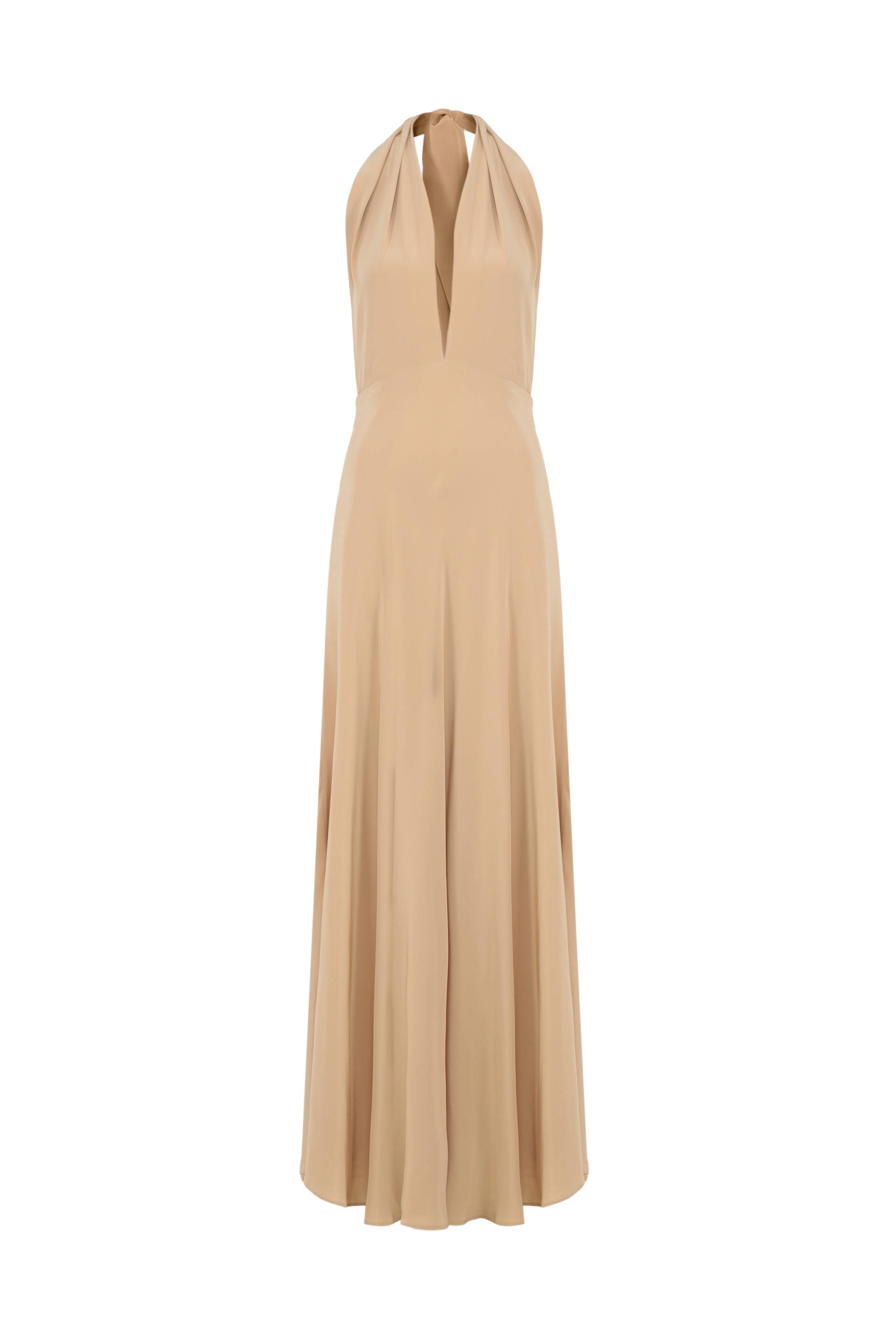 Silk dress - Tan Beige - Green - XS - MORACÉE - Maxi dresses Silk dress - Tan Beige - Green - XS - MORACÉE - Maxi dresses von MORACÉE
