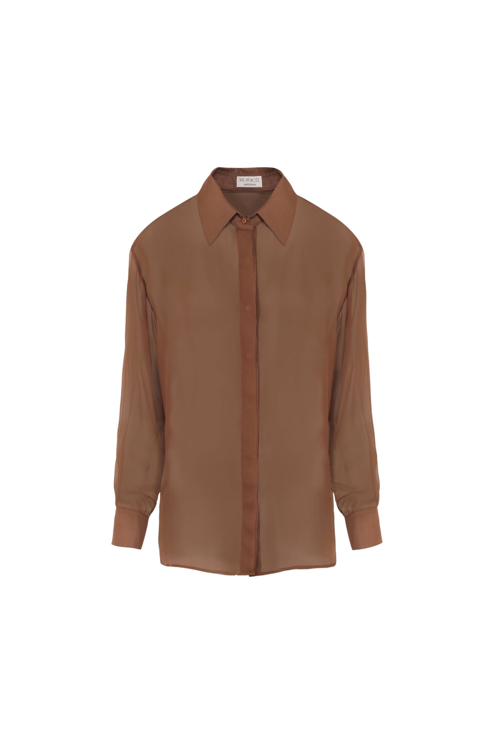 Women's Silk Shirt - Sandalwood Brown - Brown - XS - MORACÉE - Shirts Women's Silk Shirt - Sandalwood Brown - Brown - XS - MORACÉE - Shirts von MORACÉE