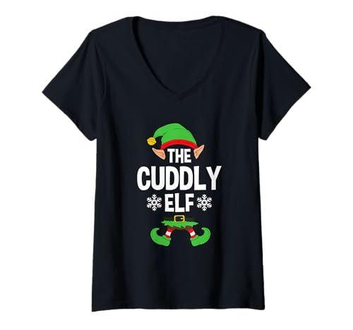 Damen The Cuddly Elf Party Family Group Matching X-Mas Spruch T-Shirt mit V-Ausschnitt Damen The Cuddly Elf Party Family Group Matching X-Mas Spruch T-Shirt mit V-Ausschnitt von >>MORE FAMILY XMAS AND CHRISTMAS ELF DESIGNS HERE