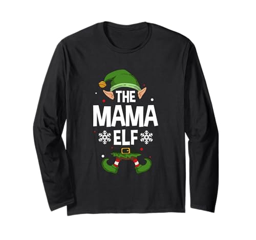 Die Mama Elf Party Familiengruppe Matching Mother X-Mas Mama Langarmshirt von >>MORE FAMILY XMAS AND CHRISTMAS ELF DESIGNS HERE