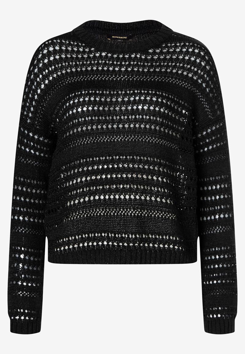 Ajour-Pullover, schwarz, Frühjahrs-Kollektion von MORE & MORE