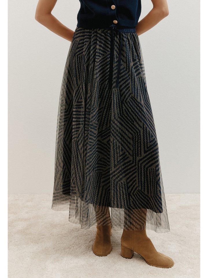 MORE&MORE A-Linien-Rock Maxi-Schlupfrock Plissée von MORE&MORE