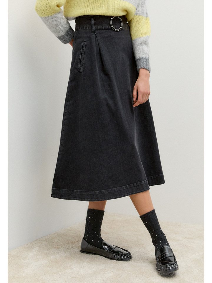 MORE&MORE A-Linien-Rock langer, ausgestellter Jeansrock von MORE&MORE