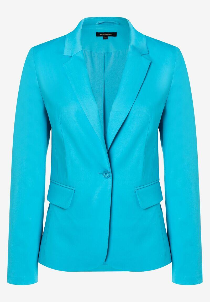 MORE & MORE - Baumwoll-Satin Blazer türkis Frühjahrs-Kollektion türkis - Gr. - 36 von MORE & MORE