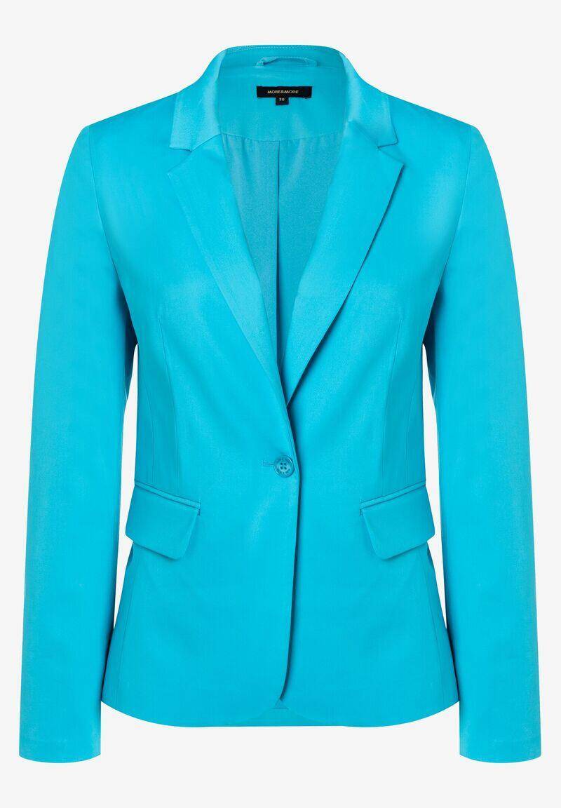 MORE & MORE - Baumwoll-Satin Blazer türkis Frühjahrs-Kollektion türkis - Gr. - 36 von MORE & MORE