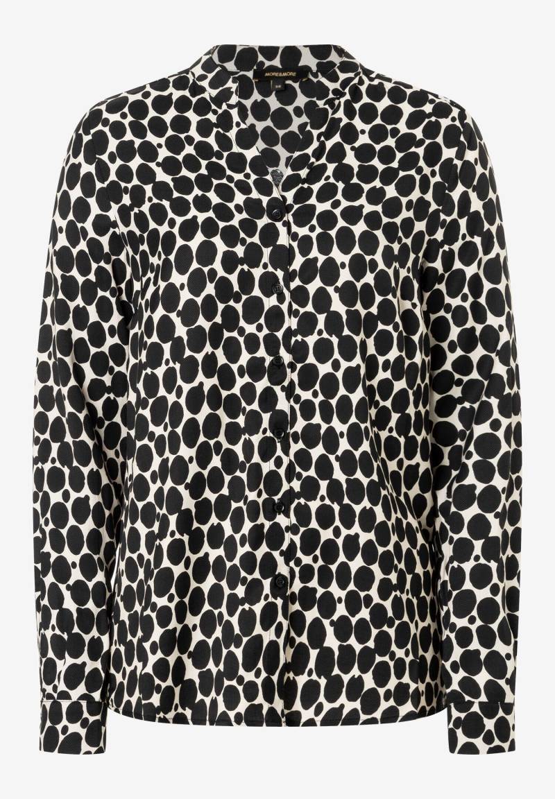 MORE & MORE - Bedruckte Viskose Bluse beige/schwarz - Gr. - 36 von MORE & MORE