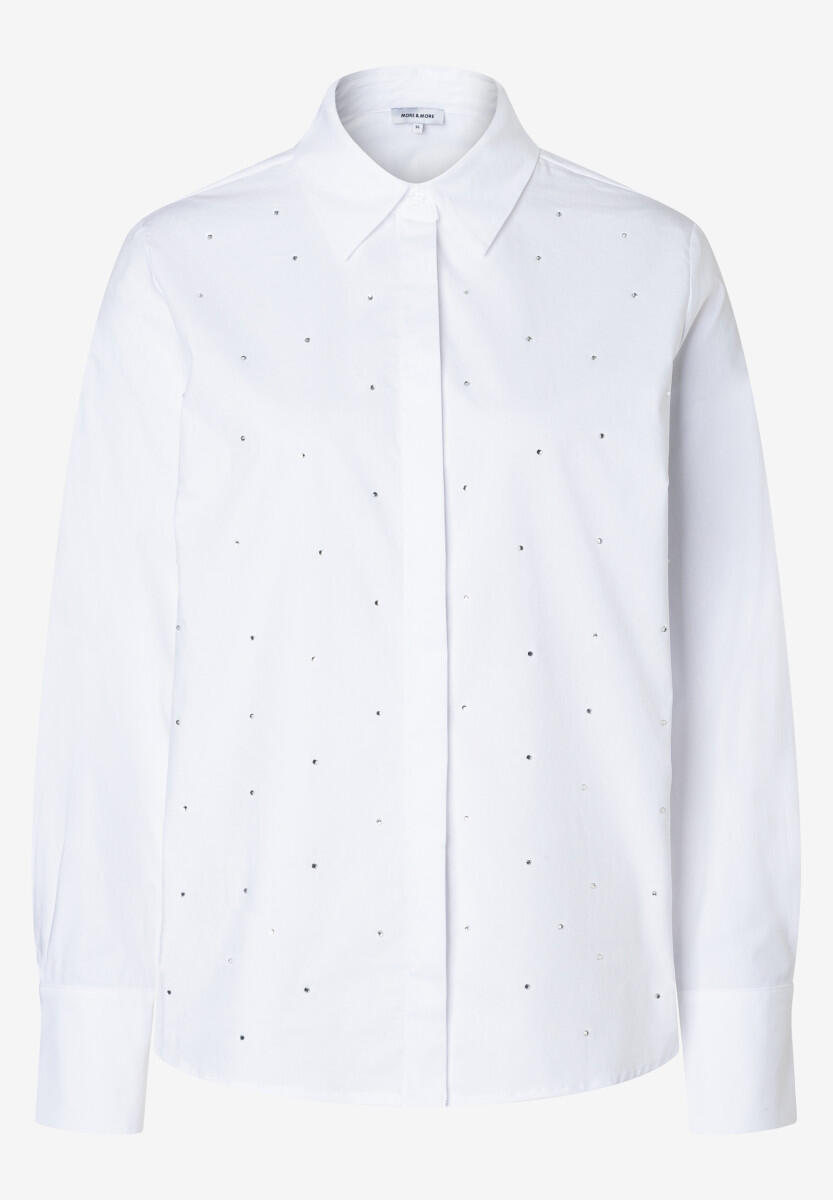 MORE & MORE - Bluse mit Glanzsteinchen weiß - Gr. - 42 von MORE & MORE