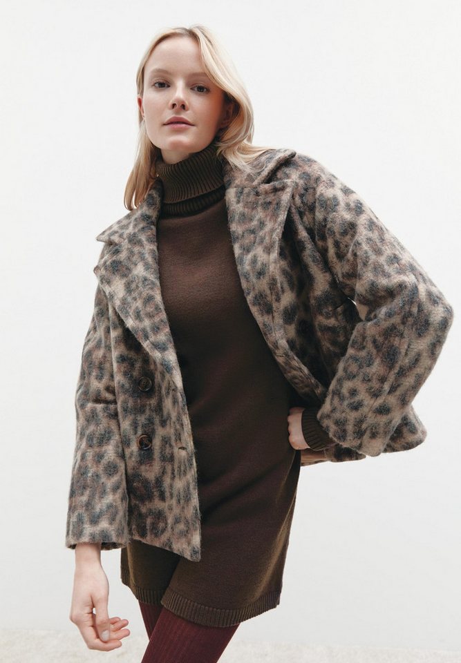 MORE&MORE Blusenblazer Leo Boiled Wool Jacket blurred leo von MORE&MORE