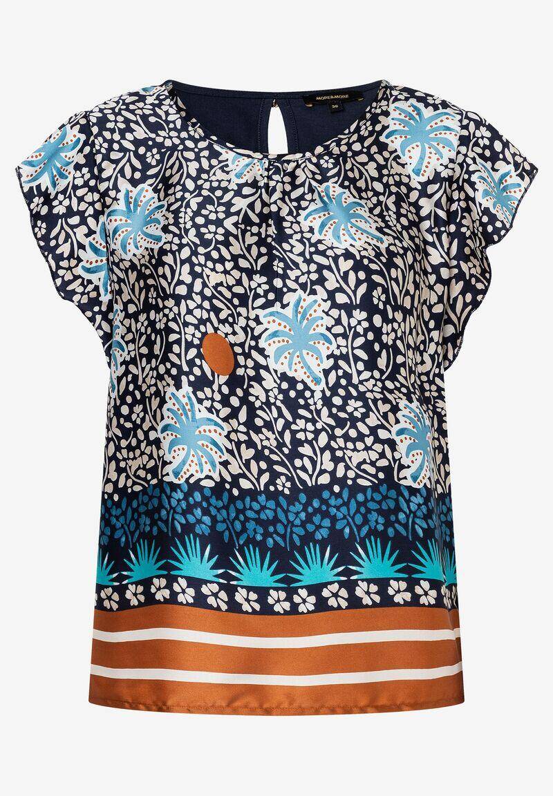 MORE & MORE - Blusenshirt mit Print blau - Gr. - 38 von MORE & MORE