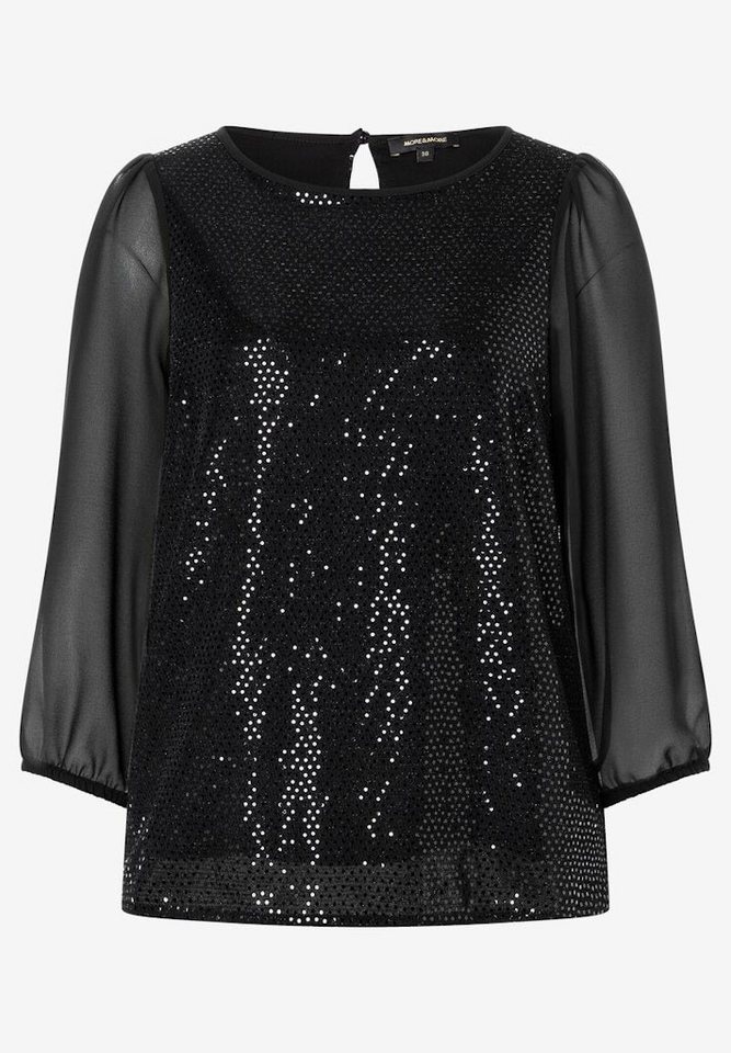 MORE&MORE Blusentop Shiny Two-Tone Blouse von MORE&MORE