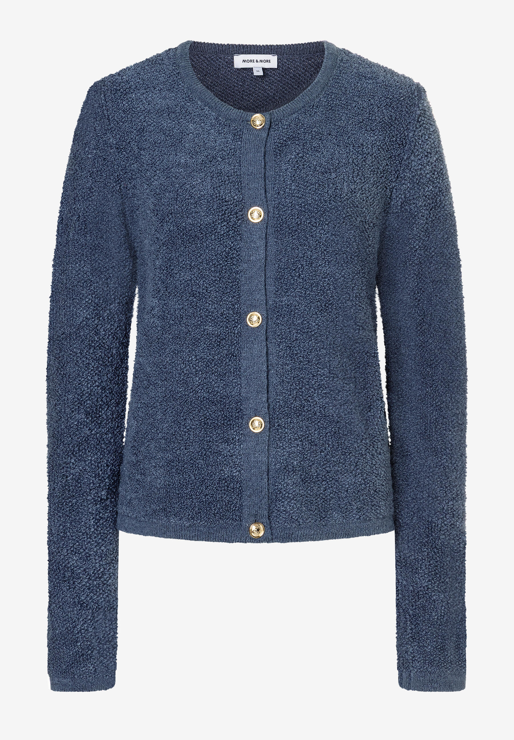 MORE & MORE - Bouclé-Cardigan blau - Gr. - 38 von MORE & MORE