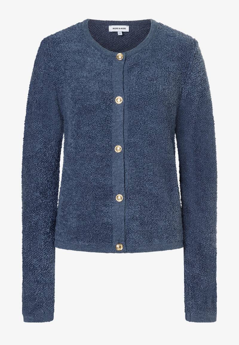 MORE & MORE - Bouclé-Cardigan blau - Gr. - 46 von MORE & MORE
