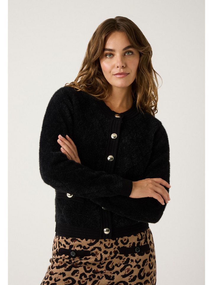 MORE&MORE Cardigan kuschelige Fell-Strickjacke von MORE&MORE