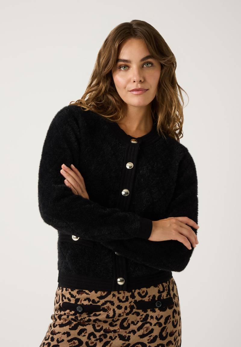 MORE & MORE - Cardigan mit dekorativen Knöpfen schwarz - Gr. - 44 von MORE & MORE