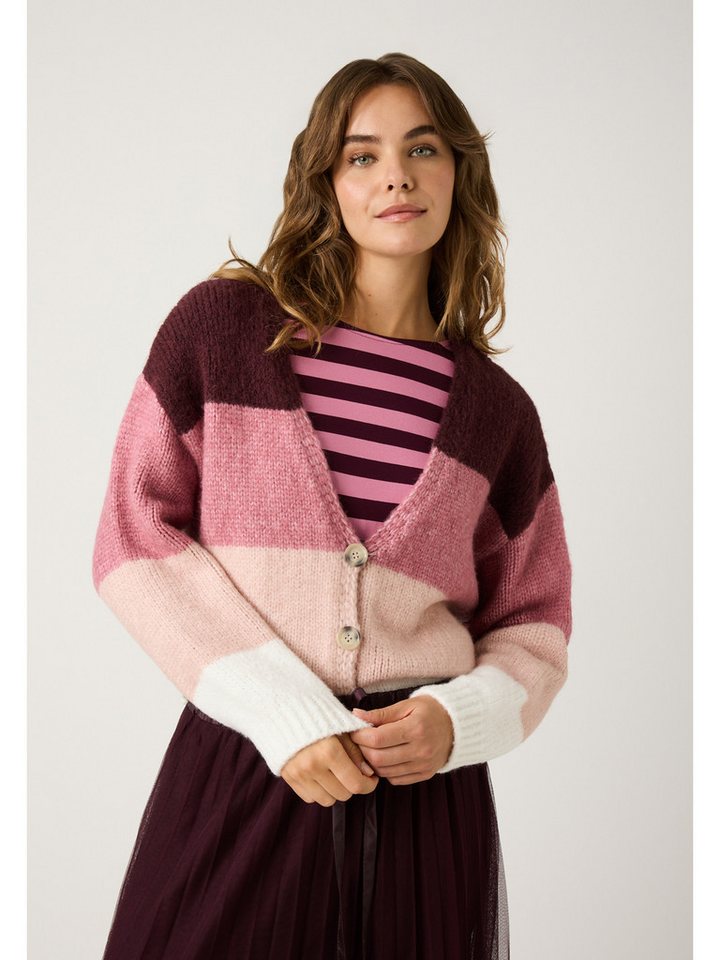 MORE&MORE Cardigan weiche Streifen-Kuschelstrickjacke von MORE&MORE